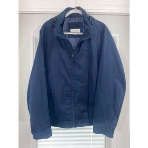 Navy Blue Calvin Klein Hooded Raincoat, size XL